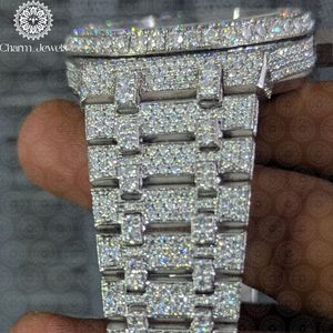 Montre de luxe Charm Jewels en acier inoxydable, cadran 40 mm, bracelet 20 mm, incrustée de diamants, mouvement mécanique unisexe, étanche 10 bars - Product Image 2