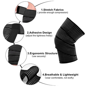 Vente flash - Bandes de genou réglables antidérapantes en néoprène de haute qualité, unisexes, avec logo personnalisé, pour la sécurité en fitness, la musculation et l'haltérophilie - Product Image 2