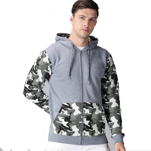 Sudadera con Capucha y Cremallera para Hombre, Estilo Camuflaje, Corte Regular, Informal, Otoñal, de Algodón Tejido, con Bolsillo - Product Image 1