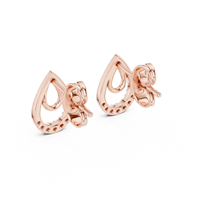 Juego de diamantes cultivados en laboratorio clásicos engastados en oro rosa macizo de 18 quilates para compromiso, boda, fiesta, regalo de San Valentín, uso diario - Product Image 3