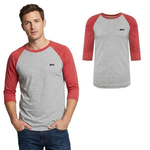 T-shirts en coton à manches raglan pour hommes, manches 3/4, style streetwear décontracté, fabrication de vêtements à marque privée, t-shirt en coton pour hommes - Product Image 1