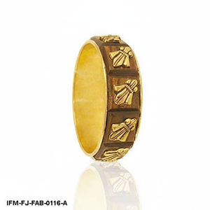 กำไลไม้ทำมือสไตล์ชาติพันธุ์ ประดับลายดอกไม้ชุบทอง กำไลข้อมือแบบอินเดียดั้งเดิมสำหรับผู้หญิง - Product Image 5