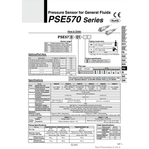 SMC pneumatics PSE570-02-28เซ็นเซอร์ความดันประสิทธิภาพสูง - Product Image 1