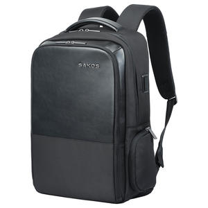 Custom Durable Modern Anti-Theft <b>Laptop</b> <b>Backpack</b> Zipper Geometric USB Charging Port Waterproof Nylon Lining Large Office - Product Image 4