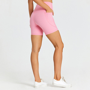 Women's High Waist Yoga <b>Leggings</b> Seamless Butt Lifting Gym Shorts with Elastic Waist Closure Solid Pattern OEM service shorts - Product Image 6