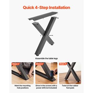 Patas de Muebles de Acero Resistentes de 29.5'' de Alto x 31.1'' de Ancho, Diseño Modular, Fácil Montaje, Carga Máxima de 2204 Libras, para Muebles del Hogar - Product Image 6