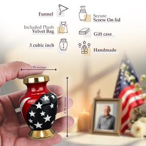 Elegant Aluminum <b>Keepsake</b> Cremation Urn <b>Memorial</b> Ash Holder Featuring Decorative Secure Threaded Lid And Premium Surface Finish - Product Image 4