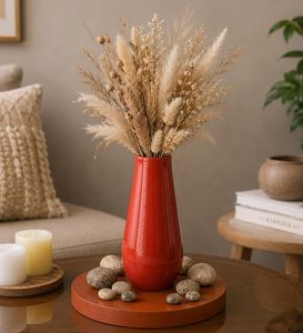 Vase à fleurs moderne de luxe en métal enduit de poudre rose bébé, résistant à la rouille, léger, pour la décoration de la maison, disponible au meilleur prix - Product Image 6