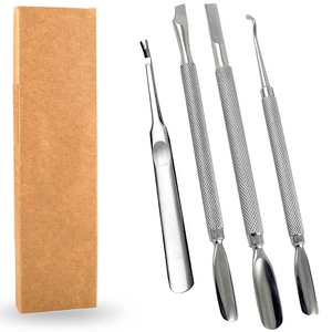 Pousse-cuticules en acier inoxydable, outil de manucure, double face, poignée ergonomique, accessoire de beauté pour usage en salon - Product Image 2