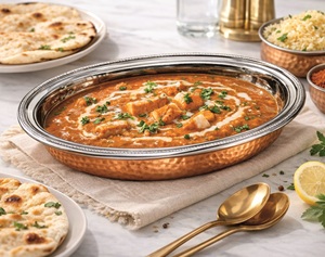 Oval <b>Curry</b> <b>Dish</b> | Stainless Steel <b>Serving</b> <b>Dish</b> Copper Finish | American Style Party <b>Serving</b> Plate Kitchen Dining Restaurant - Product Image 3