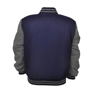 Muzamin Apparel Men's High Quality Slim-Fit Triple Breasted Windproof <b>Leather</b> Wool Eco-Friendly Reversible Varsity <b>Jacket</b> <b>Winter</b> - Product Image 2