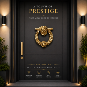 Timbre de puerta de lujo con cabeza de león, acabado en oro pulido, herraje decorativo para puerta de entrada, elegante adorno para el hogar y la villa. - Product Image 2