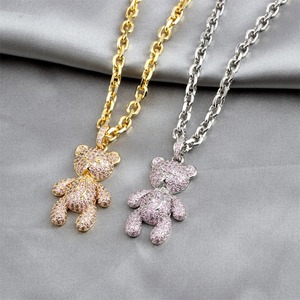 Pendentif Ours en Moissanite Diamantée Effet Glacé Hip Hop en Argent Sterling 925 – Collier Bling Tendance - Product Image 1