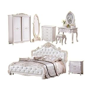 Juego de Muebles de Dormitorio Modernos de Cuero PU y Madera con Cama Doble con Brazos Angulares para Hotel, Almacén, Apartamento, Gimnasio - Product Image 4