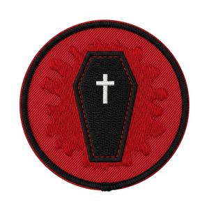 Parche Termoadhesivo Personalizado de Calavera con Efecto de Goteo, Negro y Gris, Circular, Insignia Bordada, Estilo Motero Gótico, Bordado a Máquina, Aplique Táctico para Coser - Product Image 5