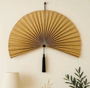 Ventilador de Pared Redondo Grande Hecho a Mano con Cabezal de Bambú, Tejido Natural de Ratán, Ecológico, Bonito, 300 mm de Diámetro, Arte de Pared - Product Image 2