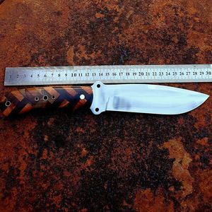 Couteau utilitaire de survie, de chasse et de camping à lame fixe personnalisée en acier inoxydable, manche en bois, fabrication OEM ODM, vente en gros - Product Image 3