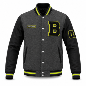 Chaqueta Varsity de Invierno para Hombre, Estilo Urbano, 440 Gramos, Lana, Bordado Chenille, Parches, Chaqueta Letterman - Product Image 3