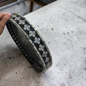 Belladec BI-WT92 Mother Pearl Inlay Black Floral Mosaic Modern Luxury Handmade Wooden Base Decorative Coffee Table <b>Storage</b> <b>Tray</b> - Product Image 6