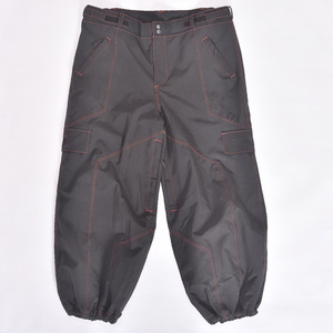 Wholesale OEM Winter Durable <b>Black</b> Snow Pants with Contrast Red Stitching Waterproof Fabric Elastic Hem and <b>Boot</b> Gaiters - Product Image 1