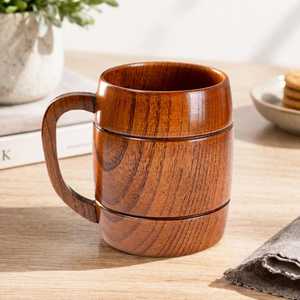 Mug en bois naturel fait main, classique et écologique |   Tasse à thé et à café en forme d'ours |   Qualité supérieure |   Capacité de 200 ml |   Taille personnalisable - Product Image 2