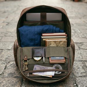 16" Women's Premium Genuine Leather Vintage Style <b>Backpack</b> Multi-Purpose Laptop Travel <b>School</b> Office Business Bag for - Product Image 4