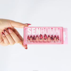 Uñas Postizas de ABS con Diseño Cuadrado en Forma de Almendra, Estilo Pastel, Estéticas y Lindas, con Pegamento y Lima para Uñas, Estilo Francés, para Uso en Salón, Medianas/Largas/Cortas - Product Image 5