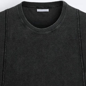 Camiseta sin mangas para hombre, cuello redondo, color liso, de algodón tejido, ajuste casual, lavado pigmentado, personalizada, ecológica, para gimnasio - Product Image 6