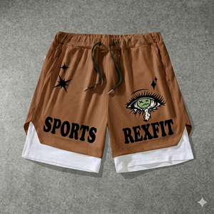 REXFIT SPORTS Pantalones Cortos Deportivos para Hombre al Por Mayor a Precio Razonable, Pantalones Cortos Deportivos con Diseño Estampado Morado para Gimnasio, Entrenamiento, Running - Product Image 1