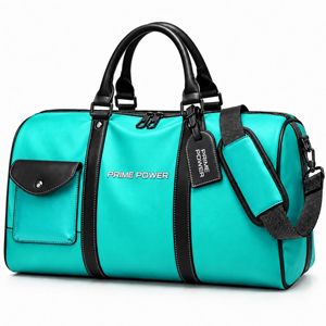 Bolsa Deportiva de PU Color Verde Azulado de Moda, con Múltiples Compartimentos, Resistente al Agua, Forma Ovalada, Asa Superior, Unisex, Directo de Fábrica - Product Image 1
