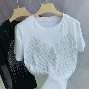 เสื้อยืดแขนสั้นพิมพ์ลายสำหรับผู้หญิง ระบายอากาศได้ดี เป็นมิตรกับสิ่งแวดล้อม ผ้าฝ้าย 100% ใส่สบายในฤดูร้อน เนื้อผ้านุ่ม - Product Image 3