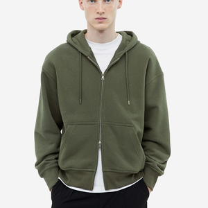 OEM High Quality 100% Cotton Blank Unisex Oversized Front Cut Sew Hoodie <b>Jacket</b> Full Face <b>Rhinestone</b> for Custom Full Zip - Product Image 4