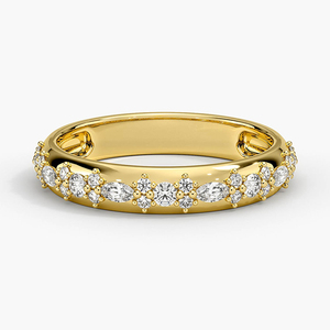 Anillo de Oro con Diamantes en Racimo Asimétrico de Múltiples Estaciones LR - Product Image 3
