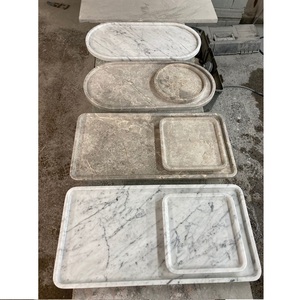 Juego de bandejas de mármol surtidas, rectangulares, ovaladas y redondas, de piedra natural, para servir y decorar, para el hogar de lujo, la cocina y la hostelería. - Product Image 3