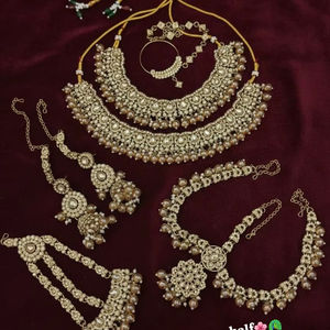 Parure de bijoux ethniques de haute qualité pour mariage, fiançailles et anniversaire, collier ras-du-cou tendance fait main pour mariée, plaqué rhodium - Product Image 1