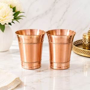 Elegant Copper Tumbler offers a refined shape suitable for home, restaurant and hotel collections - Product Image 1