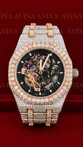 Reloj de Lujo con Incrustaciones de Moissanita para Hombre, Diseño de Esqueleto |   Reloj Mecánico Automático con Diamantes Incrustados |   Reloj de Estilo Hip Hop Real - Product Image 5