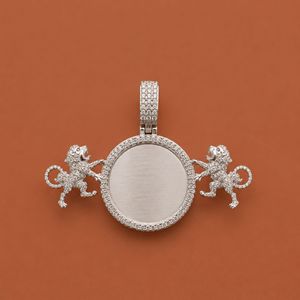 Pendentif photo personnalisé en argent sterling 925 avec diamant moissanite VVS pour homme et femme - Product Image 1