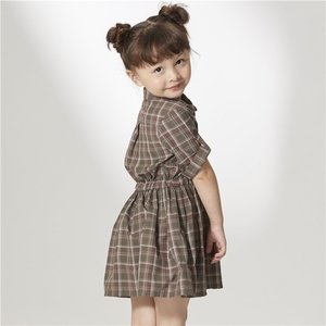 ODM plisado camisa cuello algodón niñas vestidos de verano 5 a 7 años - Product Image 2