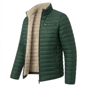 Custom Logo Men's <b>Padded</b> Pilot Bomber Jacket Stand Collar Waterproof Windproof Winter Zip Up Casual Outerwear - Product Image 4