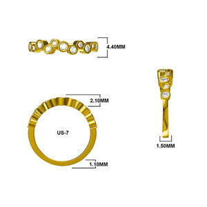 Anillo de boda de burbujas de moissanita/diamantes cultivados en laboratorio redondos de 0,44 quilates con polvo de estrellas en oro de 10K/14K/18K y plata de ley - Product Image 6