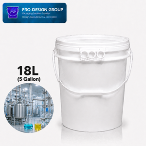18L Heavy Duty Plastic Chemical <b>Bucket</b> <b>with</b> Handle and Flat <b>Lid</b> for Chemical Transport - Product Image 1