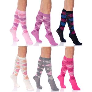 Women's <b>Knee</b> <b>High</b> <b>Socks</b> 6 Pairs Colorful Over the Calf <b>Knee</b> <b>Socks</b> - Product Image 2