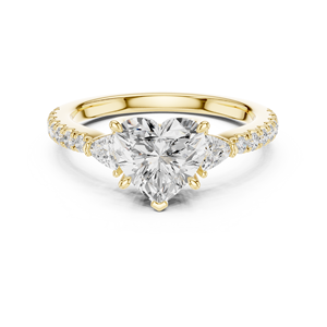 Anillo de Compromiso, Boda o Promesa SATVIK RATNA con Diamante Cultivado en Laboratorio de Corte Corazón de 1.5 CT, Chapado en Oro de 14K, Certificado IGI, Regalo de Lujo - Product Image 1