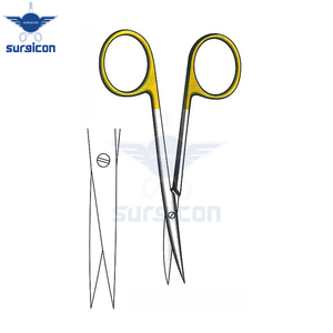 Ciseaux chirurgicaux Iris-Kilner 11,5 cm (4-1/2 pouces) droits en carbure de tungstène doré, en acier inoxydable de précision - Product Image 4