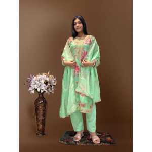 Conjunto de Top, Pantalón y Dupatta para Mujer con Bordado y Trabajo de Lentejuelas - Product Image 6