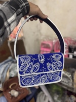 Tas Selempang Bordir Bohemian Modern India Buatan Tangan dengan Manik-Manik, Ringan, Kapasitas Besar, Tas Wanita untuk Acara Malam