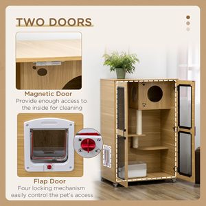 Lussuoso e Ampio Condo per Gatti, Scala/Torre di Arrampicata/Casa per Animali Domestici Eco-Friendly, Design Moderno Classico Solido per Ufficio, Idea Regalo di Natale - Product Image 5
