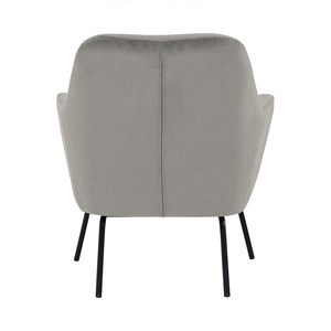 Sillón Moderno Industrial Tapizado en Gris Glaciar con Patas de Metal Negro Mate y Espuma de Alta Densidad para Ejecutivos de Lujo - Product Image 4