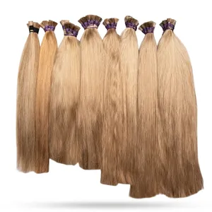 Cabello Humano Rubio Natural Liso 100% Remy Virgen a Granel Largo Doble Trama 100% Densidad Tamaño Personalizado - Product Image 6